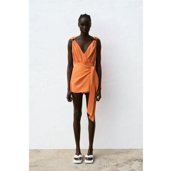 Zara Tied Wrap Jumpsuit                                                      482 - Picture 1 of 16